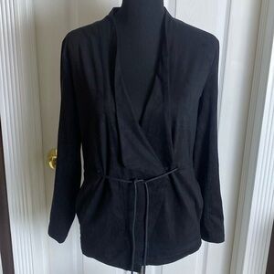 BLANKNYC Women’s Drape Front Jacket Black Faux Suede NWOT